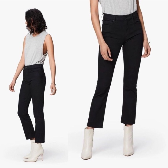Mother Dazzler Ankle Black Straight LegStretch Jeans Not Guilty Size 26